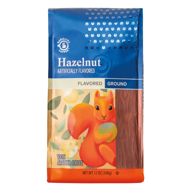 Hazelnut Flavored Ground Coffee Barissimo 12oz (Light Roast)